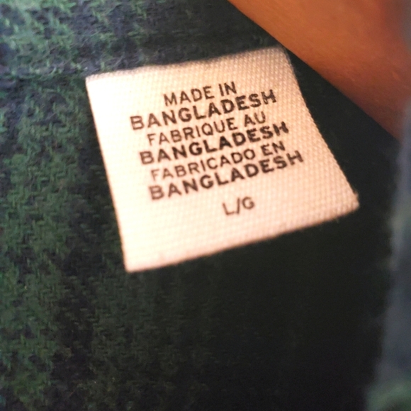 Men's Levi's Red Tag Flannel shirt. Blue Green plaid. LG - Picture 5 of 12